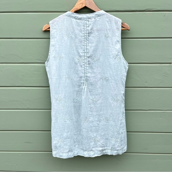 St. Tropez West M 100% Linen sleeveless tunic top - Picture 5 of 7